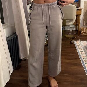 Aritzia Mega Fit Sweatfleece in Light Gray